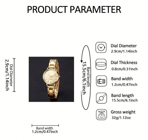 Luxury Watch and Bracelet for Her